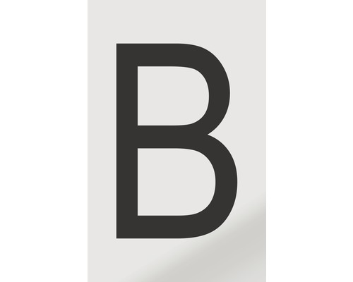 Autocollant lettre « B », alu noir imprimé, 60x100 mm
