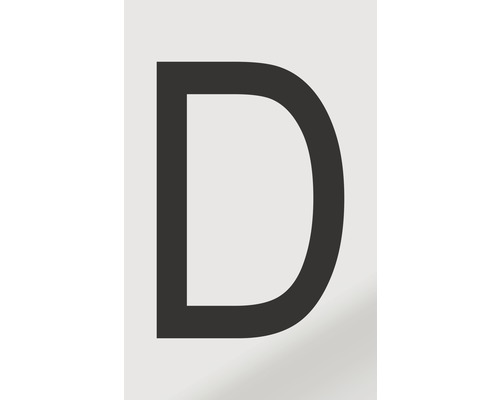 Aufkleber Buchstabe "D", Alu schwarz bedruckt 60x100 mm