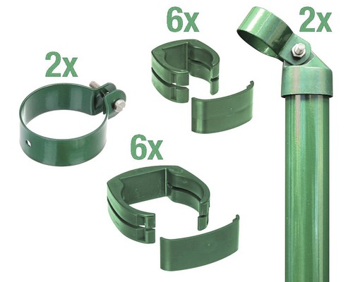 Zaunanschluss-Set ALBERTS FixClip zum Einbetonieren 150 cm grün