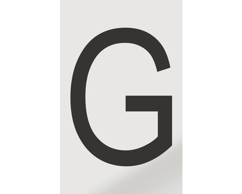 Aufkleber Buchstabe "G", Alu schwarz bedruckt 60x100 mm