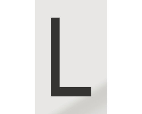 Aufkleber Buchstabe "L", Alu schwarz bedruckt 60x100 mm