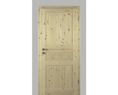 Porte maison de campagne Pertura Fengur épicéa 73,5x198,5 cm à droite 02/03 Porte en bois avec trois panneaux et poignée