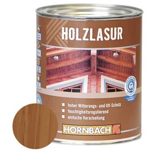 Pot de lasure pour bois avec exemple d''application et échantillon de couleur