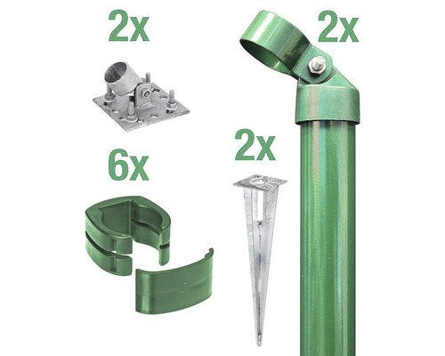 Kit d'angle de clôture ALBERTS FixClip, à visser, 153 cm vert