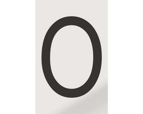Autocollant lettre « O », alu noir imprimé, 60x100 mm