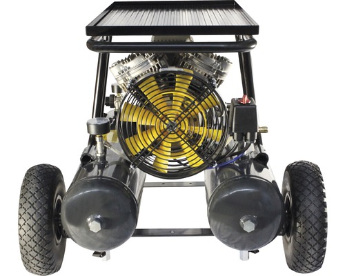 Compresseur mobile à deux pistons avec deux réservoirs d''air comprimé