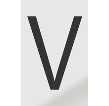 Autocollant lettre « V », alu noir imprimé, 60x100 mm-thumb-0