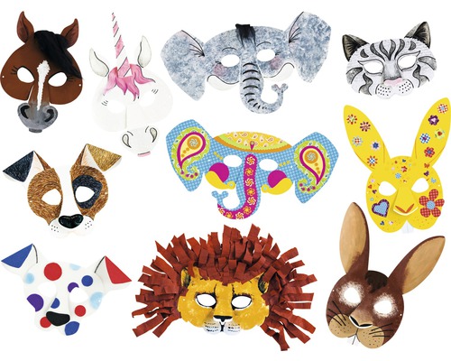 Kit créatif masques d'enfants, 6 motifs