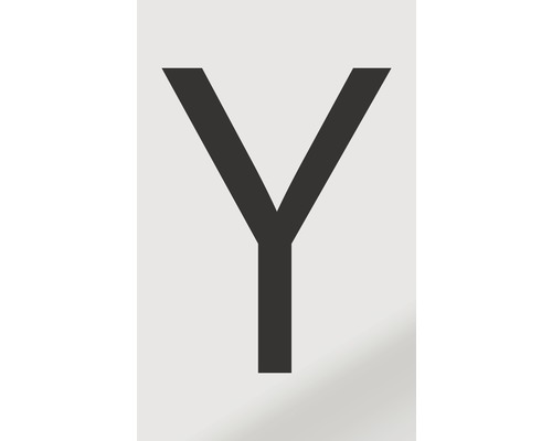 Aufkleber Buchstabe "Y", Alu schwarz bedruckt 60x100 mm