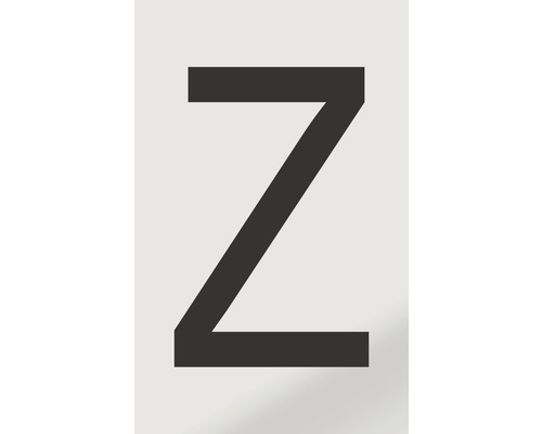 Aufkleber Buchstabe "Z", Alu schwarz bedruckt 60x100 mm