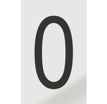 Autocollant chiffre « 0 » en alu noir imprimé 60x100 mm-thumb-0
