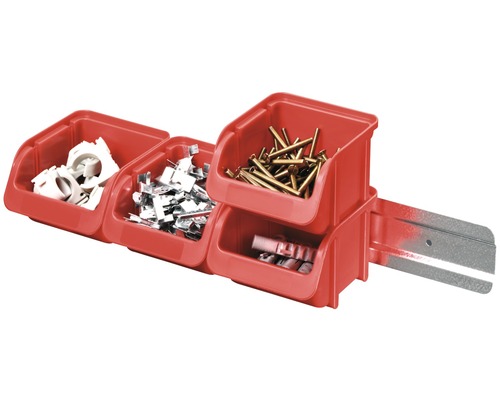 Kit de boîtes ouvertes T. 1 rouge avec rail en métal