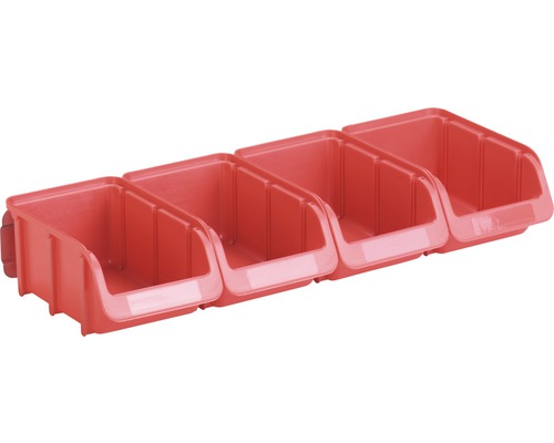 Kit de boîtes ouvertes, taille 2 rouge avec rail métallique