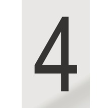 Autocollant chiffre « 4 » en alu noir imprimé 60x100 mm-thumb-0