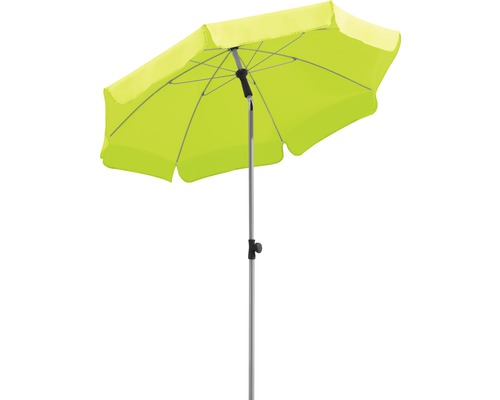 Sonnenschirm Schneider Locarno Ø 200 cm H 220 cm apfelgrün Rechteckiger Sonnenschirm mit Mittelmast