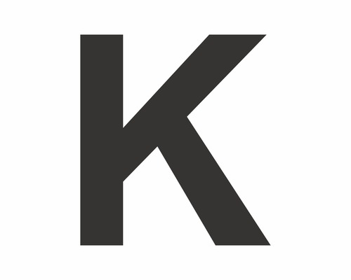 Étiquette portant la lettre « K » noire 30 mm