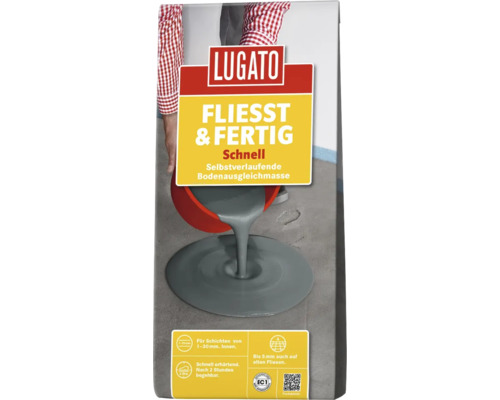 Enduit de ragréage Lugato Coulé & Fini rapide 5 kg