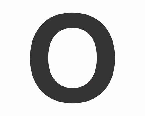 Étiquette portant la lettre « O » noire 30 mm