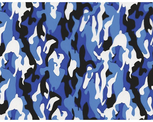 Film d'impression à l'eau camouflage CA-NR-003-02 100 x 50 cm Motif de camouflage bleu