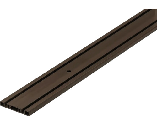 Doppellauf- und Führungsprofil SlideLine 1, braun, 2000 mm Kunststoff-Bilderleiste mit vorgebohrtem Loch
