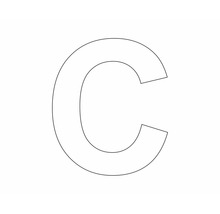 Autocollant lettre « C » blanche 60 mm-thumb-0