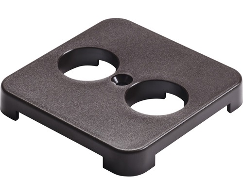 Plaque de base carrée avec deux évidements