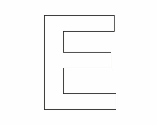 Autocollant lettre « E » blanche 60 mm-0