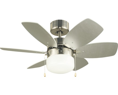 Ventilateur de plafond Madeira Kalif 50 W - sans ampoule 47,4 dB(A) Ø 76 cm nickel peut être équipé d'une télécommande mode été + hiver