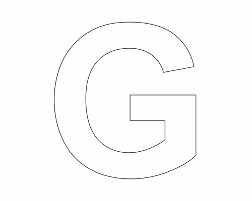 Aufkleber Buchstabe "G" weiß 60 mm