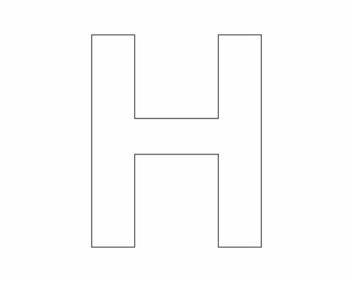 Aufkleber Buchstabe "H" weiß 30 mm