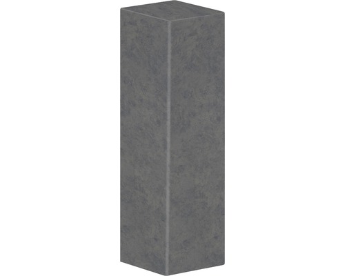 Baguettes d'angle acier brut à haute brillance 16,5x16,5x40 mm, pack = 2 pièces Colonne d''intimité grise en béton