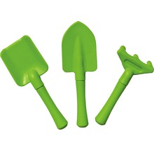 Ensemble de jardinage pour enfant avec brouette, pulvérisateur, pelle, pelle carrée et râteau vert-thumb-4