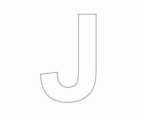 Aufkleber Buchstabe "J" weiß 60 mm