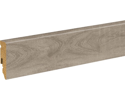 SKANDOR Sockelleiste Eiche sägerau grau FU62L 15 x 58 x 2400 mm Sockelleiste aus Holz mit Holzstruktur