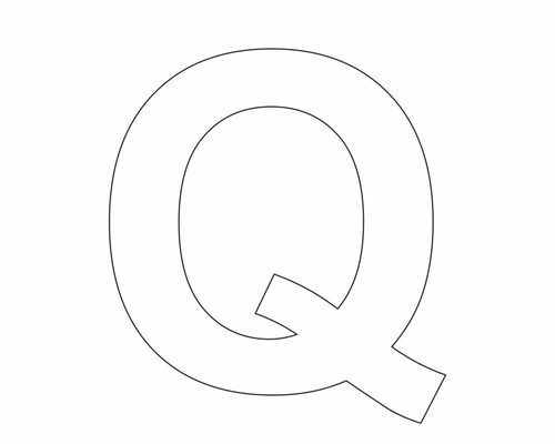 Aufkleber Buchstabe "Q" weiß 60 mm
