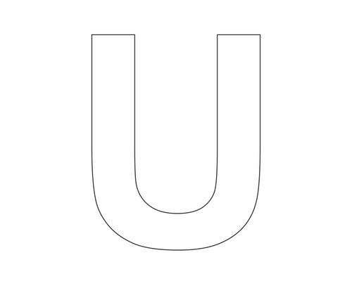 Aufkleber Buchstabe "U" weiß 30 mm