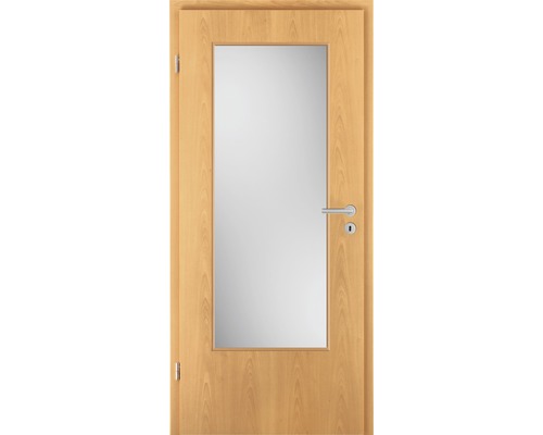 Porte en bois avec insert en verre