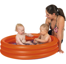 Pataugeoire Happy People piscine à 3 boudins Ø 122x23 cm orange-thumb-0