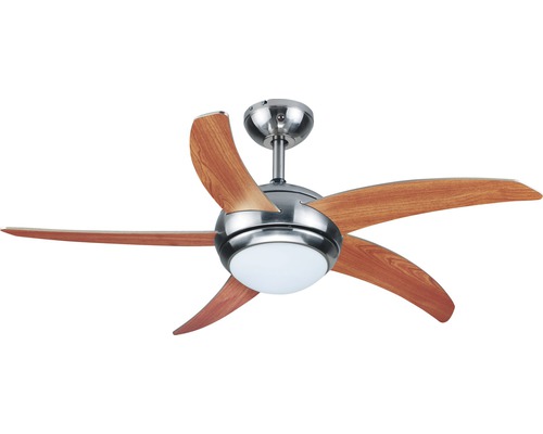 Ventilateur de plafond Madeira Matinal 55 W - sans ampoule 49,8 dB(A) avec télécommande Ø 112 cm fonction minuterie acier inoxydable mode été + hiver