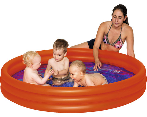 Pataugeoire Happy People piscine à 3 boudins Ø 157x28 cm orange