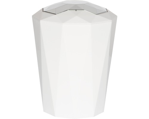 Poubelle à couvercle basculant spirella Crystal 5 l blanc brillant Poubelle blanche avec couvercle