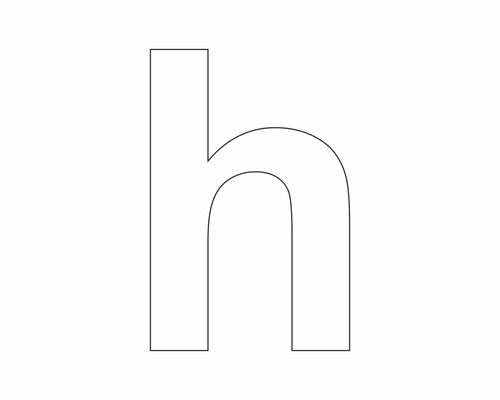 Aufkleber Buchstabe "h" weiß 30 mm