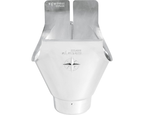 Naissance de gouttière Zambelli zinc-titane rond pour taille de gouttière 280 mm évacuation Ø 87 mm Gouttière de toit en métal avec logo de l''entreprise