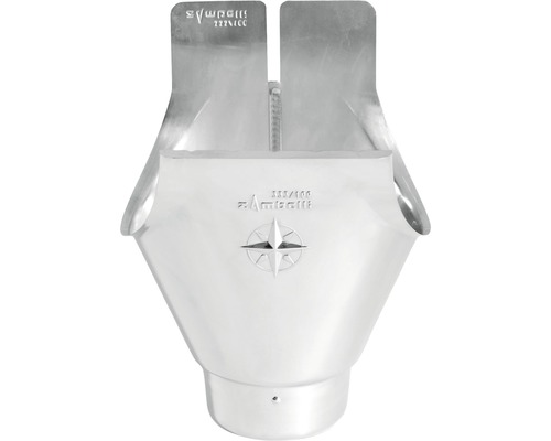 Naissance de gouttière Zambelli zinc-titane rond pour taille de gouttière 280 mm évacuation Ø 76 mm Descente de gouttière en métal