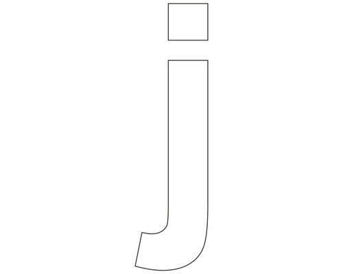 Aufkleber Buchstabe "j" weiß 30 mm