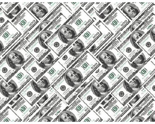 Film d'impression à l'eau Dollar CD-198-KT 100 x 50 cm Motif de billets de cent dollars