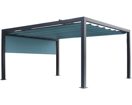 Pergola avec protection solaire extensible et partie latérale