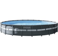 Ensemble de piscine tubulaire hors sol Intex Ultra Rondo XTR ronde Ø 732x132 cm avec groupe de filtration à sable, échelle et tuyaux gris-thumb-1