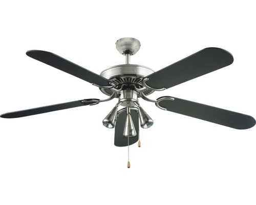 Ventilateur de plafond Madeira Agestis 60 W - sans ampoule 48,6 dB (A) Ø 132 cm nickel/noir peut être équipé d'une télécommande mode été + hiver