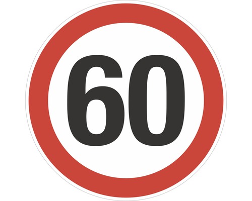 Autocollant « Limite de vitesse 60 km/h » Ø200 mm